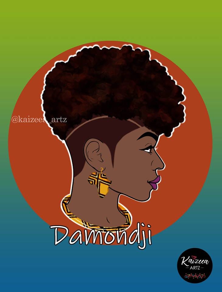 damondji wax print kaizeea artz mauritius artist femme artiste maurice ile afique africa TWA salon de coiffurre hairstylist